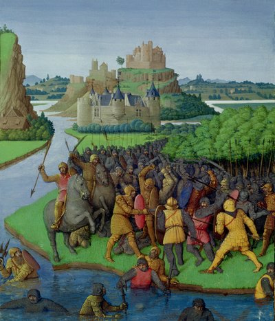 Ms Fr 247 fol.270 Slag tussen de Makkabeeën en de Bacchides, illustratie uit 